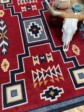 Load image into Gallery viewer, Old Crow - Red (Available in 6 Sizes) | Colorful Southwest Rug