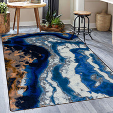 Load image into Gallery viewer, blue-geode-crystal-area-rug-in-farmhouse-sunroom