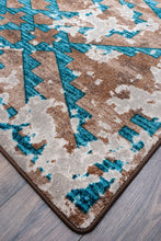 Load image into Gallery viewer, Distressed Fresco - Turquoise (Available in 6 Sizes) | Colorful Southwest Rug
