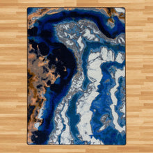 Load image into Gallery viewer, blue-geode-crystal-area-rug-on-wood-floors
