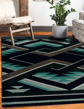 Load image into Gallery viewer, Geo Burst - Icy Emerald | Geometric Colorful Rug
