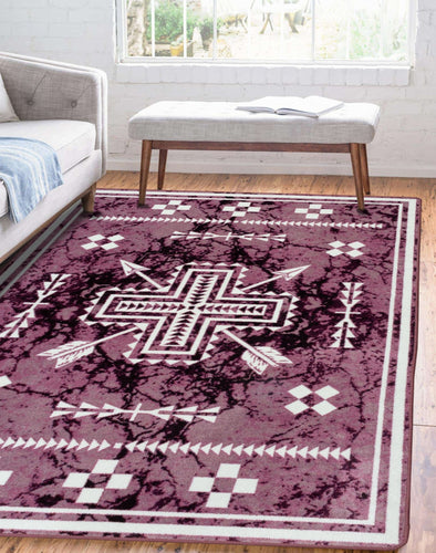 southwestern-inspired-purple-marble-arrows-area-rug-in-modern-white-room